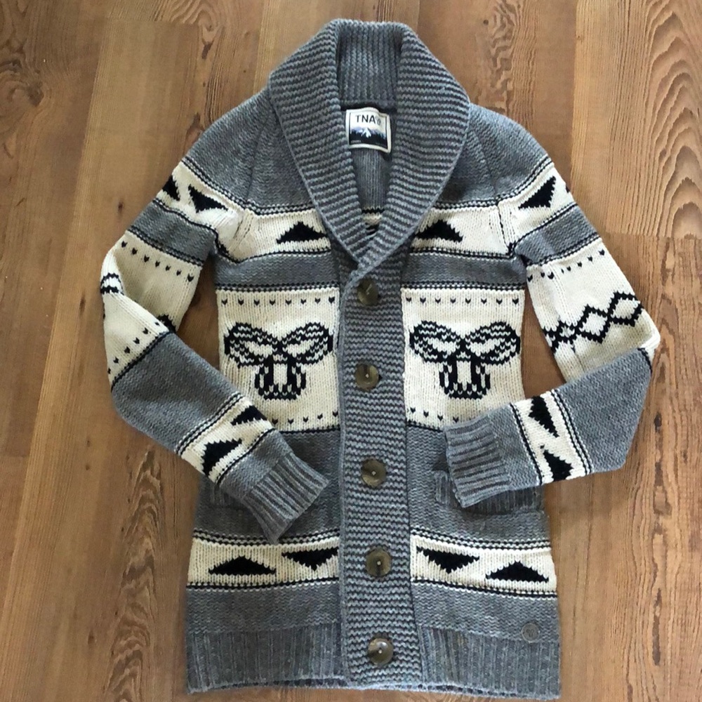 Aritzia TNA long lambwool sweater jacket - Picture 1 of 13